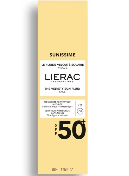 Lierac Sunissime Velvety Sun Fluid SPF50 Yüz Dekolte Bölgesi Yaşlanma Karşıtı Güneş Kremi 40 ml ürün görseli 1