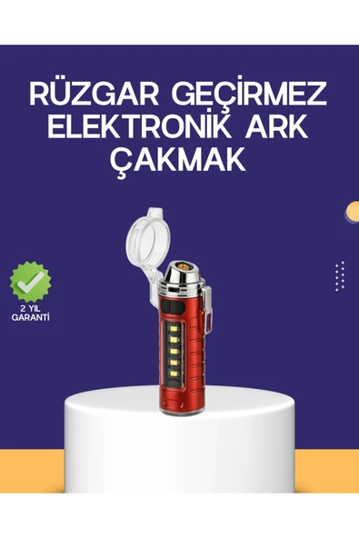 USB Şarjlı Rüzgar Geçirmez Elektrikli Çakmak El Fenerli ürün görseli 1