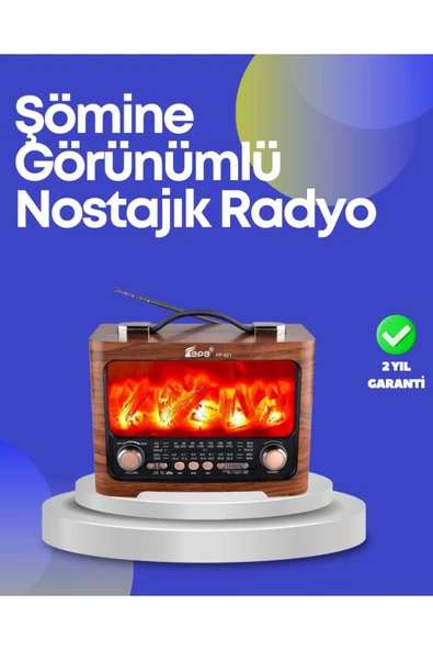 Taşınabilir Kamp Hoparlörü – Solar Şarjlı, Şömine Efektli, 7W Güçlü Ses ürün görseli 1