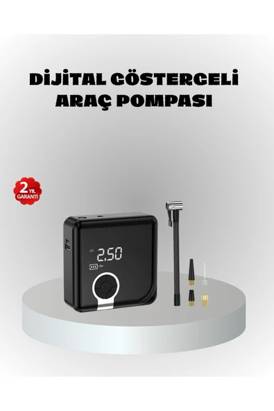 Dijital Ekranlı Şarjlı Hava Kompresörü 150 PSI Güçlü Motorlu ürün görseli 1