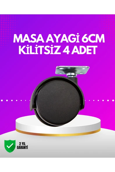 Masa ve Koltuk İçin Kilitsiz Tekerlek Seti 6 cm ürün görseli 1