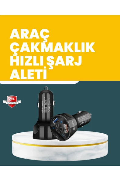 55W Hızlı Şarj Araç Çakmaklık Adaptörü QC 3.0 PD ürün görseli 1