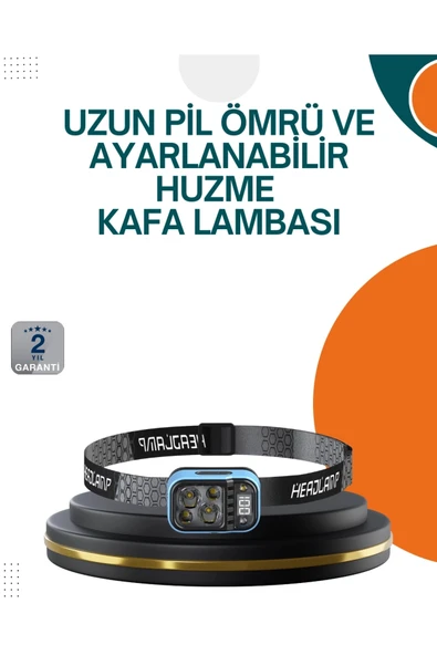 Type C Şarjlı LED Kafa Lambası Güç Göstergeli 53 Modlu ürün görseli 1