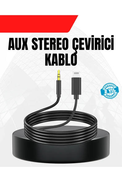 1 Metre Lightning to Aux Çevirici Kablo Stereo Ses Yüksek Kalite ürün görseli 1