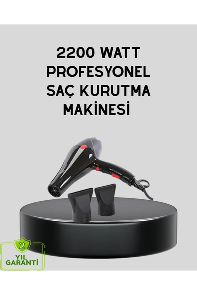Profesyonel 2200W Fön Makinesi – AC Motorlu, Hızlı Kurutma, Hafif Tasarım ürün görseli 1