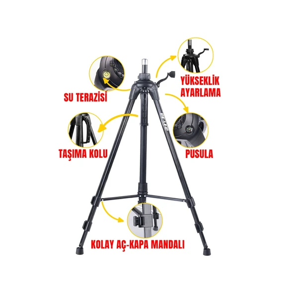 Effe Kamış Ayağı Ayarlı Tripod HG284  Mavi - Resim 3