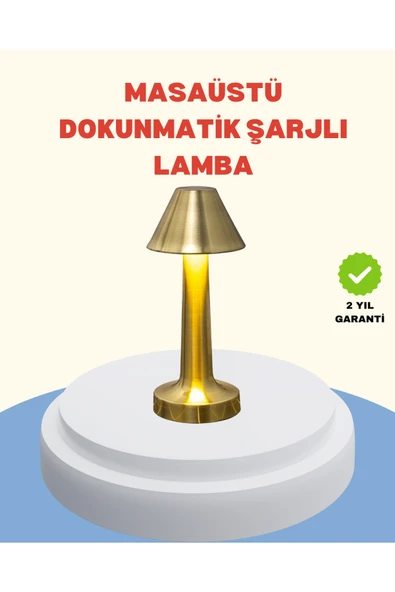 Şarjlı Masa Lambası 3 Işık Modu Kademesiz Karartma Metal Gövde ürün görseli 1