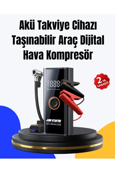 SOS Fenerli Akü Takviye Cihazı Dijital Kompresör Powerbank ürün görseli 1