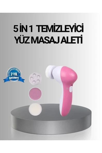 UCUZTEKNO 5 Başlıklı Yüz Masaj Aleti – Cilt Temizleme, Peeling, Siyah Nokta ve Gözenek Bakımı