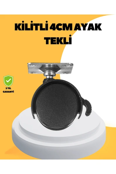 4 cm Kilitli Mobilya Tekerleği Tekli Sessiz ve Dayanıklı ürün görseli 1