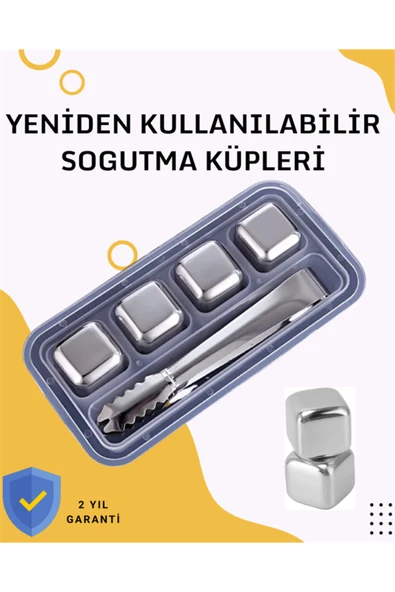 Paslanmaz Metal Buz Küpleri-Çok Amaçlı Kullanıma Uygun ürün görseli 1