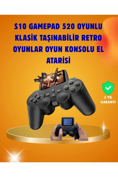 Çocuklar ve Yetişkinler İçin Uygun 500 Oyunlu Taşınabilir Mini Retro El Konsolu ürün görseli 1
