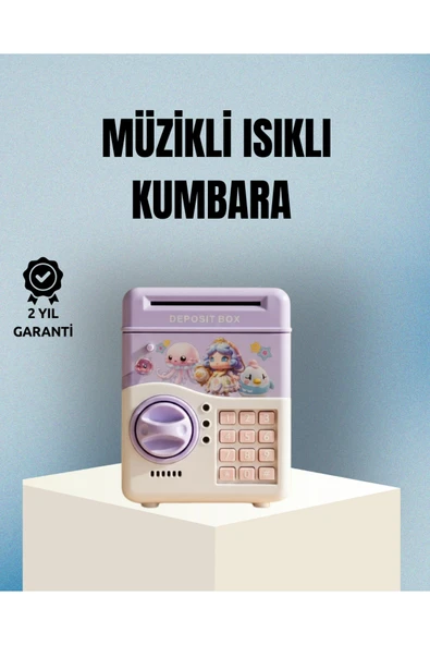 Işıklı Sesli Şifreli Otomatik Para Çeken Kumbara Mor ürün görseli 1