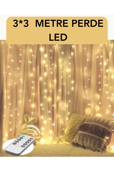 3x3 Metre Perde LED Işık – Parti ve Bahçe Dekorasyonu ürün görseli 1