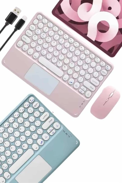 Profesyonel Wifi Q Klavye Bluetooth Klavye Touchpad 10.8 Inç - Resim 3