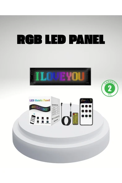RGB LED Panel – Mobil Uyumlu, Yazı ve GIF Destekli, USB Bağlantılı Dekoratif Ekran ürün görseli 1