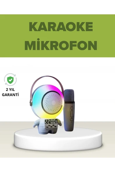 Astronot Tasarımlı Bluetooth Speaker ve Kablosuz Mikrofon Karaoke Seti ürün görseli 1