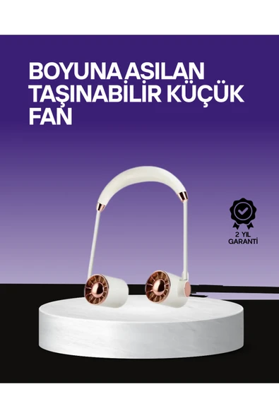 Boyun Askılı Katlanabilir Fan 1000 mAh USB Şarjlı Taşınabilir ürün görseli 1