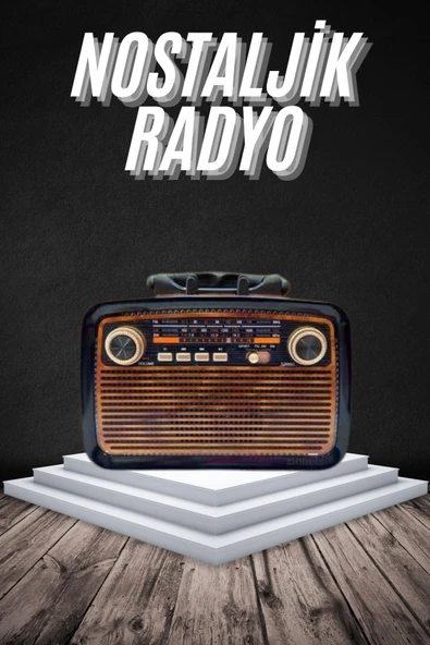 Eskitme Nostalji Tasarımlı Bluetoothlu Nostalji Radyo Ahşap Nostaljik Görünümlü ürün görseli 1