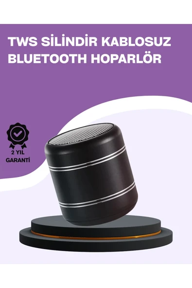 Silindir Tasarım Mini Bluetooth Hoparlör 10m Çekim Güçlü Bas ve Mikrofonlu ürün görseli 1