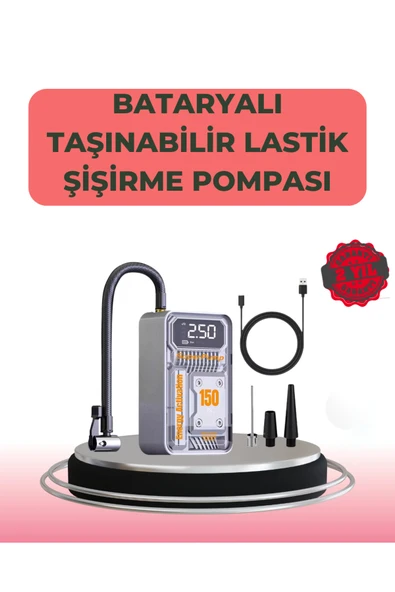 Çok Fonksiyonlu Araç, Bisiklet, Top Uyumlu Elektrikli Hava Pompası ürün görseli 1