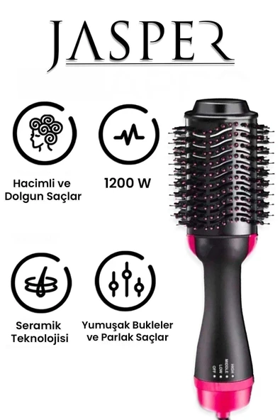 Saç Şekillendirici Ve Saç Düzleştirici Fön Tarağı Tarak Fırça 1200w Saç Kurutma ürün görseli 1