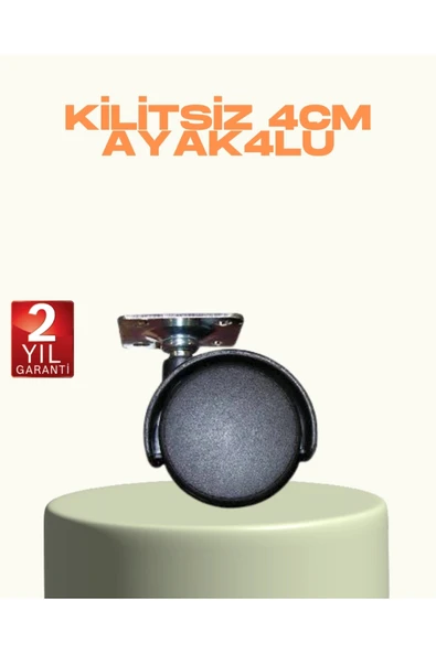 Kilitsiz Mini Tekerlek Ayak 4 cm 4’lü Set Kolay Montaj ürün görseli 1