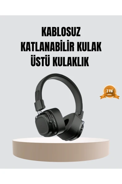 Bluetooth Kablosuz Kulak Üstü Kulaklık Katlanabilir Konforlu ve Şık Tasarımlı ürün görseli 1