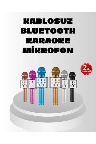 Kablosuz Bluetooth Karaoke Mikrofon  Yankı Efektli ürün görseli 1