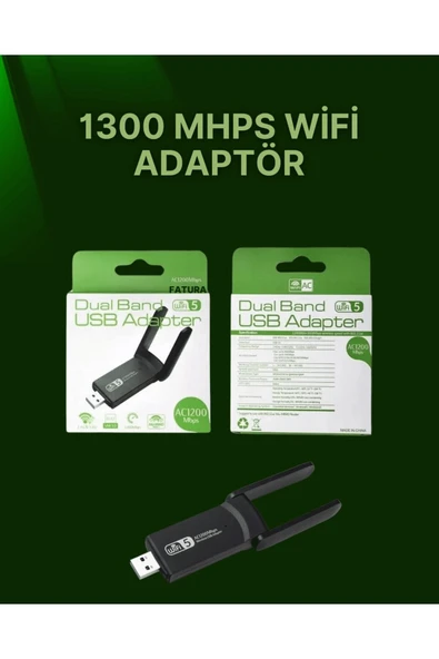 USB 3.0 Wireless Adaptör – 2.4GHz & 5GHz Destekli ürün görseli 1