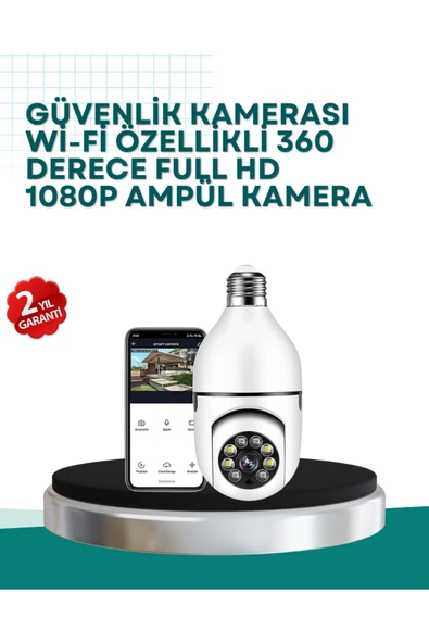 360° Panoramik Görüntüleme Sunan Ampul Tipi Güvenlik Kamerası ürün görseli 1
