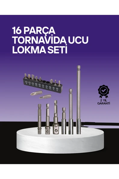 Çok Amaçlı 16lı Bits Uç Seti Dayanıklı Tornavida Adaptör ürün görseli 1