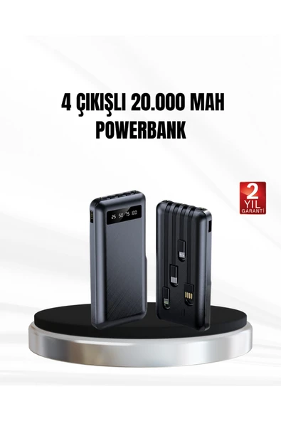 Powerbank 20000 mAh LED Fenerli ve Çoklu Güvenlik Korumasına Sahip ürün görseli 1