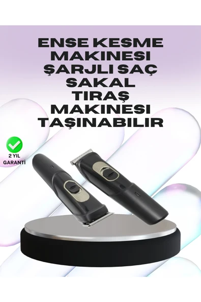Sessiz Motorlu, Kablosuz Kullanımlı Şarjlı Saç ve Sakal Kesme Makinesi – Taraklı Set ürün görseli 1