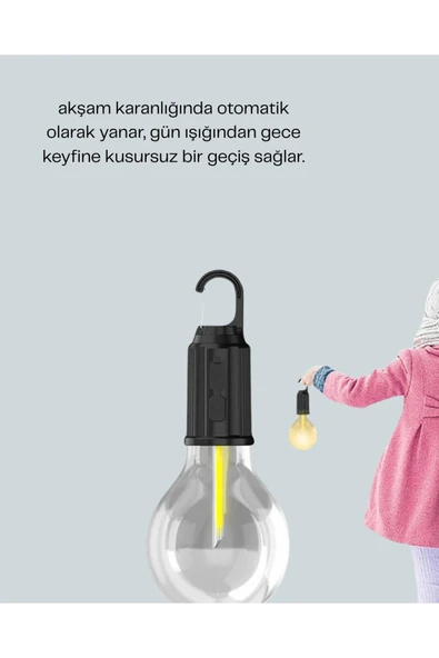 C Tipi Şarjlı Asılabilir Kamp Feneri - Resim 3