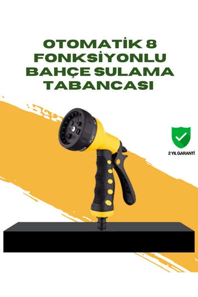 Bahçe Sulama Tabancası Hortum Ucu 8 Fonksiyonlu Ayarlanabilir ürün görseli 1