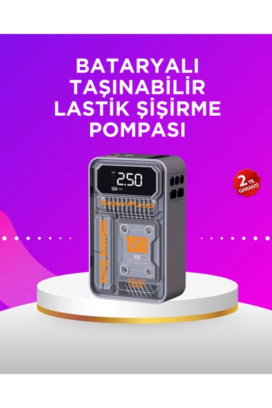 Mini Boy Elektrikli Şarjlı Yüksek Basınçlı Lastik Şişirme Pompası ürün görseli 1