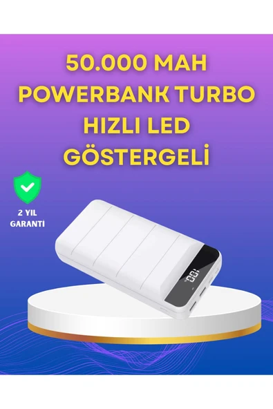 Lightning ve Type-C Girişli 50000mAh Powerbank - Resim 2