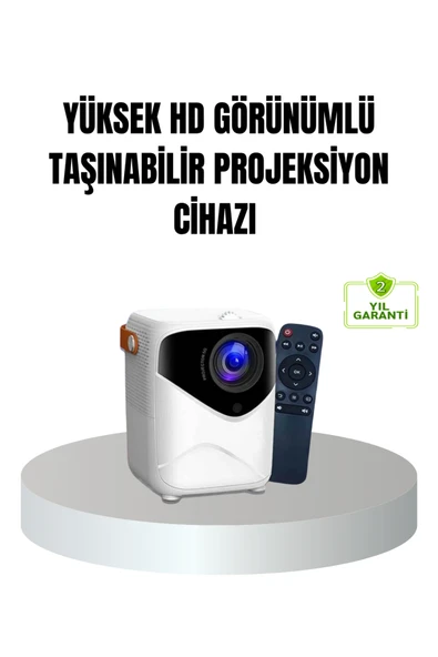 Taşınabilir 1080P HD Akıllı Projektör – 64GB Dahili Hafıza, 2GB RAM, Uzaktan Kumandalı ürün görseli 1