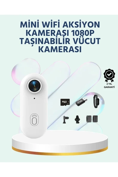 Geniş Açı Lensli WiFi Spor ve Vlog Kamerası ürün görseli 1