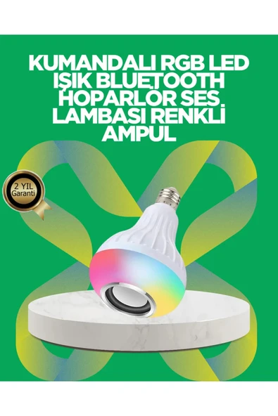Bluetooth Hoparlörlü LED Ampul – 12W Enerji Tasarruflu ürün görseli 1