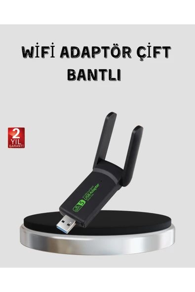 1200 Mbps Dual Band WiFi Adaptör – 5.8G & 2.4G Çift Antenli ürün görseli 1