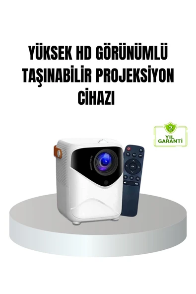 Taşınabilir 1080P HD Akıllı Projektör – 64GB Dahili Hafıza, 2GB RAM, Uzaktan Kumandalı ürün görseli 1