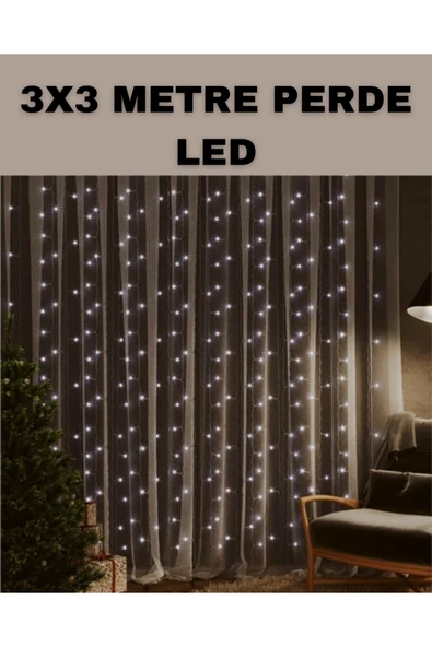 3x3 LED Şelale Perde Işık Kutlama ve Dekor Aydınlatması ürün görseli 1