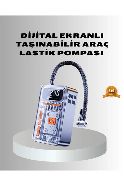 Şarjlı Kablosuz Hava Pompası – 150 PSI Basınç, LED Ekran ve 6000mAh Batarya ürün görseli 1