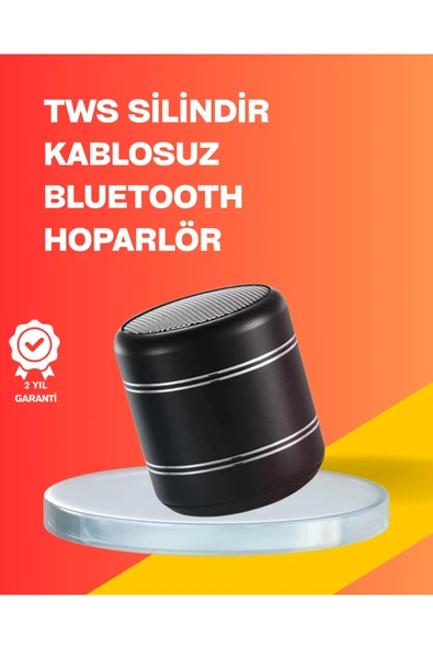 Mini Silindir Kablosuz Hoparlör Güçlü Ses 4W Bas + TWS Senkron Özellik ürün görseli 1