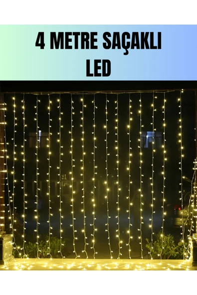 4 Metre Yılbaşı Şelale Led Perde Işık Ev Bahçe Dekor ürün görseli 1