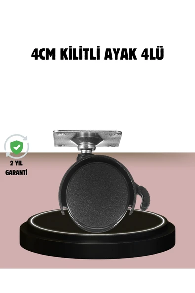 Kilitli 4 cm Tekerlek Ayak 4’lü Set Zemin Koruyucu ürün görseli 1