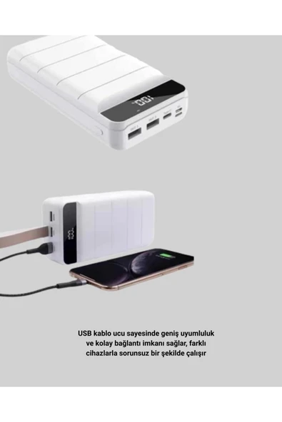 Lightning ve Type-C Girişli 50000mAh Powerbank - Resim 3