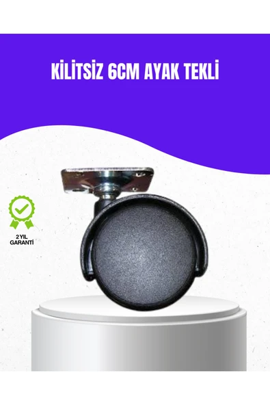 6 cm Kilitsiz Masa Ayağı Tekli Döner Tekerlek ürün görseli 1